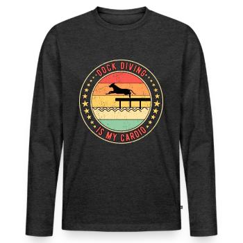 Dock Diving Is My Cardio - Männer Premium Bio Langarmshirt - Anthrazit meliert - Vorne - Nico (187cm)
