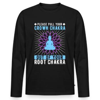 Reiki Crown Chakra Root Chakra - Männer Premium Bio Langarmshirt - Schwarz - Vorne - Nico (187cm)