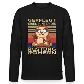 Biertrinker Spruch - Saufen - Männerabend - Männer Premium Bio Langarmshirt - Schwarz - Vorne - Nico (187cm)