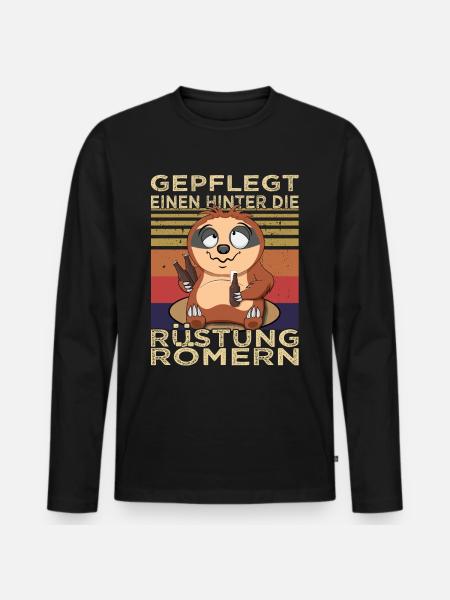 Biertrinker Spruch - Saufen - Männerabend - Männer Premium Bio Langarmshirt - Schwarz