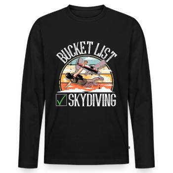 Skydiving Parachuting Parachute - Men's Premium Organic Long Sleeve Shirt - black - Front - Nico (187cm)