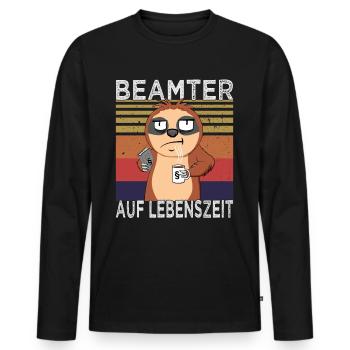 Beamtenstatus & lustige Beamten Sprüche - Männer Premium Bio Langarmshirt - Schwarz - Vorne - Nico (187cm)