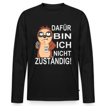 Beamtenstatus & lustige Beamten Sprüche - Männer Premium Bio Langarmshirt - Schwarz - Vorne - Nico (187cm)
