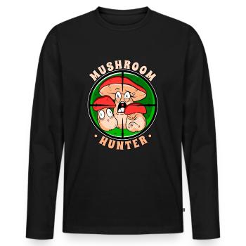 Mushroom Hunter Mushroom Pickers Mushrooms Mushroom Growers - Men's Premium Organic Long Sleeve Shirt - black - Front - Nico (187cm)