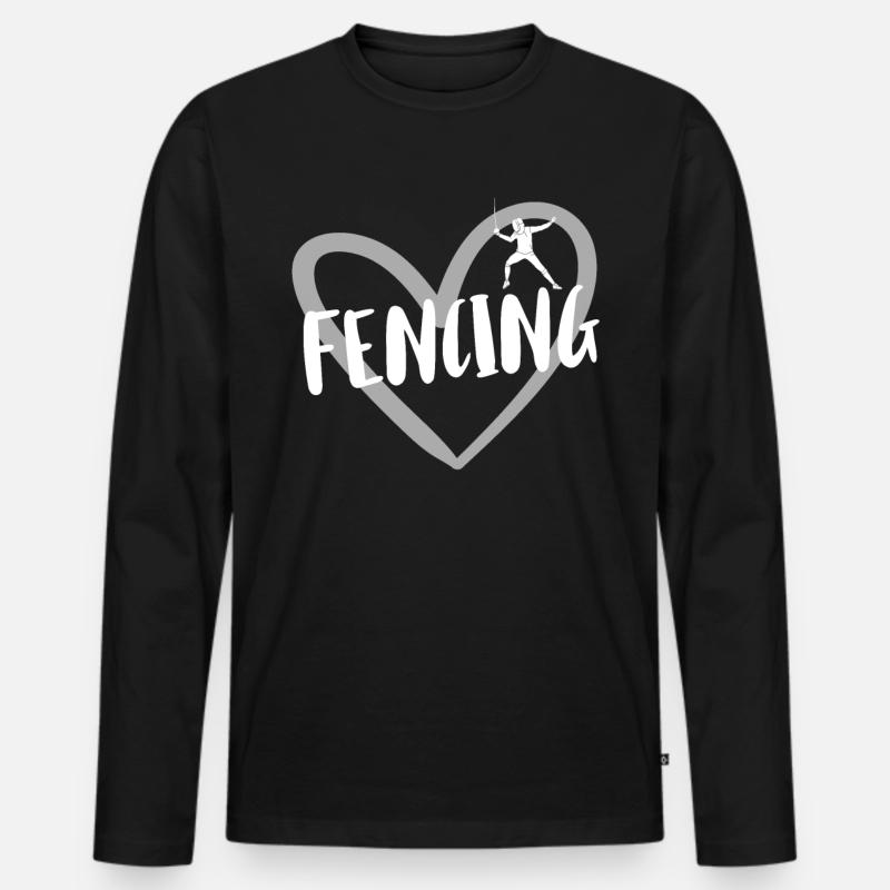 Fechten Degen Fechtduell Geschenkidee - Männer Premium Bio Langarmshirt - Schwarz