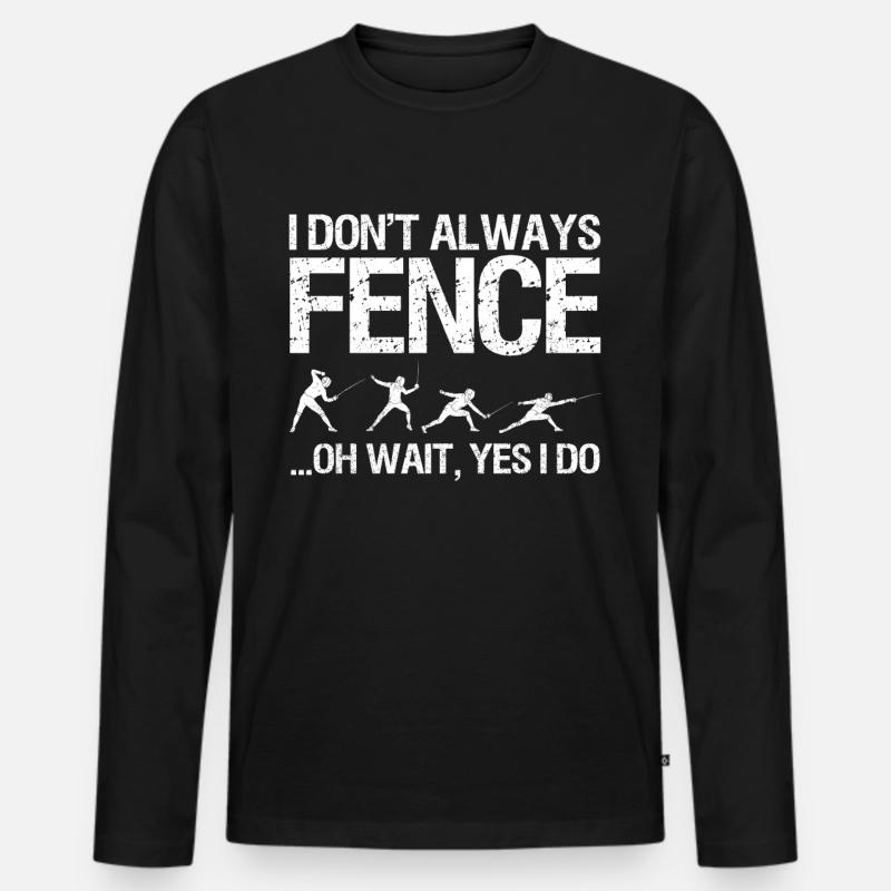 Fechten Degen Fechtduell Geschenkidee - Männer Premium Bio Langarmshirt - Schwarz