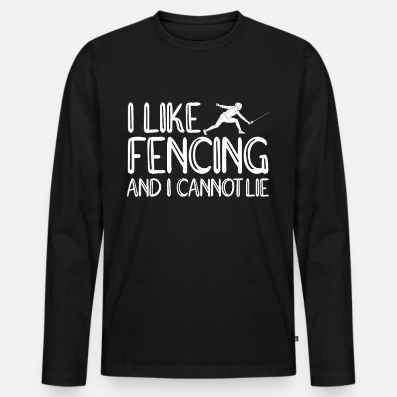 Fechten Degen Fechtduell Geschenkidee - Männer Premium Bio Langarmshirt - Schwarz