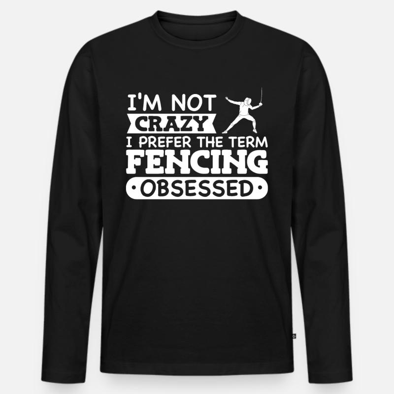 Fechten Degen Fechtduell Geschenkidee - Männer Premium Bio Langarmshirt - Schwarz