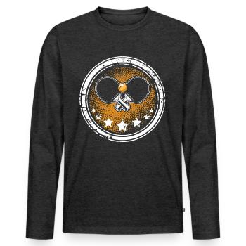 Ping-pong - T-shirt manches longues Premium bio Homme - anthracite chiné - Devant - Nico (187cm)