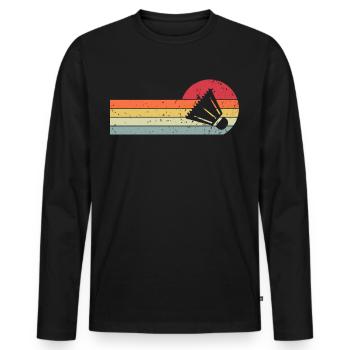 Badminton Rétro Vintage - T-shirt manches longues Premium bio Homme - noir - Devant - Nico (187cm)