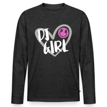DJ Performance - T-shirt manches longues Premium bio Homme - anthracite chiné - Devant - Nico (187cm)