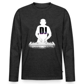 DJ Performance - T-shirt manches longues Premium bio Homme - anthracite chiné - Devant - Nico (187cm)