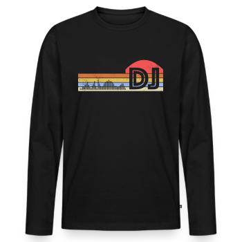 DJ Performance - T-shirt manches longues Premium bio Homme - noir - Devant - Nico (187cm)