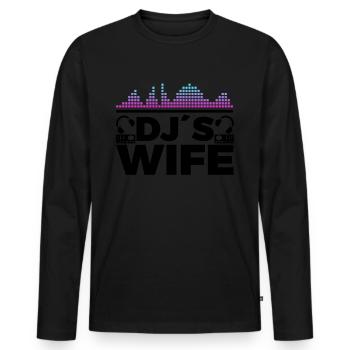 DJ Performance - T-shirt manches longues Premium bio Homme - noir - Devant - Nico (187cm)