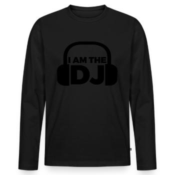 DJ Performance - T-shirt manches longues Premium bio Homme - noir - Devant - Nico (187cm)