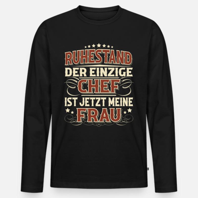 Rentner 2023 Ruhestand - Männer Premium Bio Langarmshirt - Schwarz