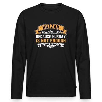 Festival médiéval Huzzah Marché médiéval - T-shirt manches longues Premium bio Homme - noir - Devant - Nico (187cm)
