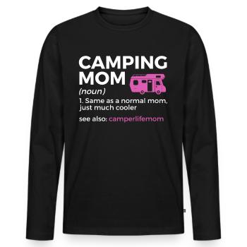 Camping Camping Camping-car - T-shirt manches longues Premium bio Homme - noir - Devant - Nico (187cm)