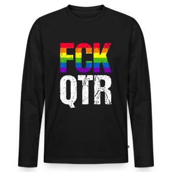 FCK QTR Fußball Fußballer - Männer Premium Bio Langarmshirt - Schwarz - Vorne - Nico (187cm)