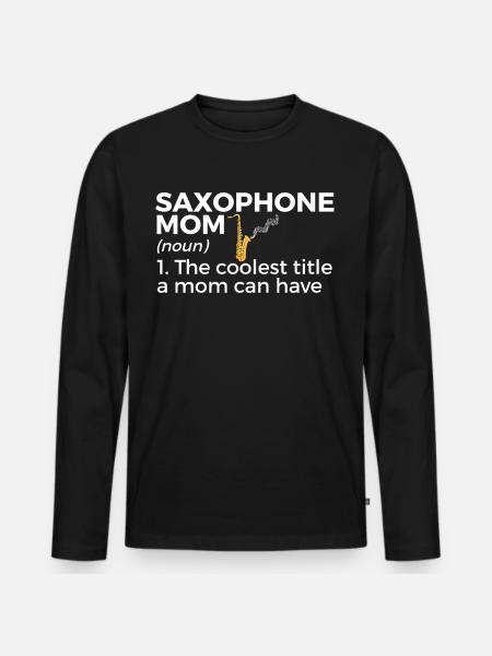 Saxophone Musiker Blasmusik - Männer Premium Bio Langarmshirt - Schwarz