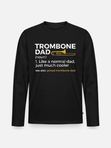 Posaune Musiker Blasmusik - Männer Premium Bio Langarmshirt - Schwarz