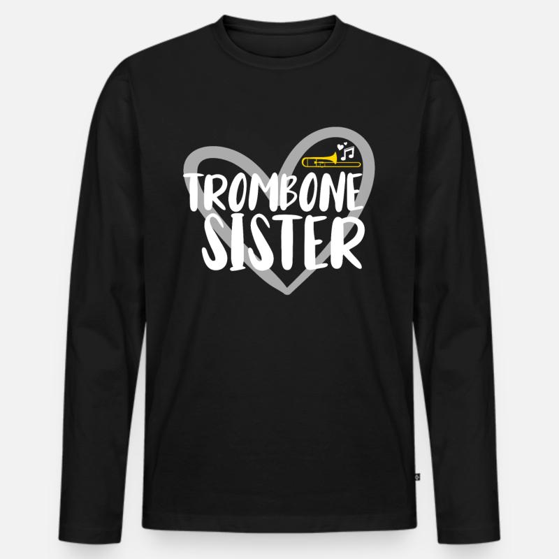 Posaune Musiker Blasmusik - Männer Premium Bio Langarmshirt - Schwarz