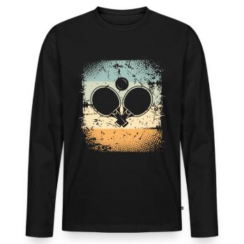 Table tennis - Men's Premium Organic Long Sleeve Shirt - black - Front - Nico (187cm)