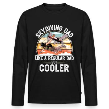 Skydiving Parachuting Parachute - Men's Premium Organic Long Sleeve Shirt - black - Front - Nico (187cm)