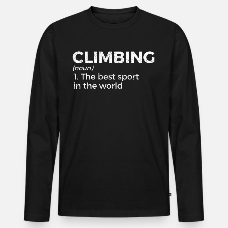 Klettern Bergsteigen - Männer Premium Bio Langarmshirt - Schwarz