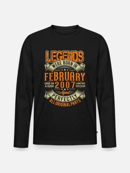 2007 February Birthday Legend - Men's Premium Organic Long Sleeve Shirt - black