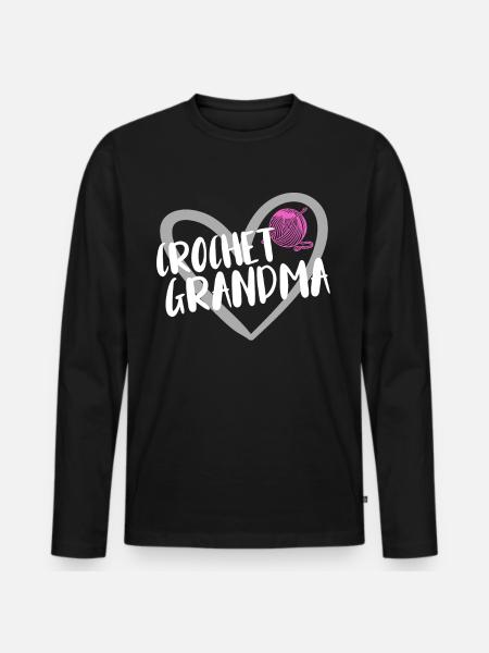 Häkeln - Männer Premium Bio Langarmshirt - Schwarz