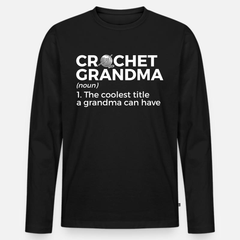 Häkeln - Männer Premium Bio Langarmshirt - Schwarz