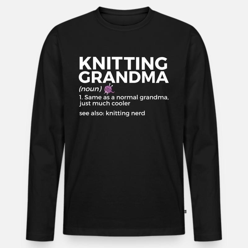 Stricken - Männer Premium Bio Langarmshirt - Schwarz