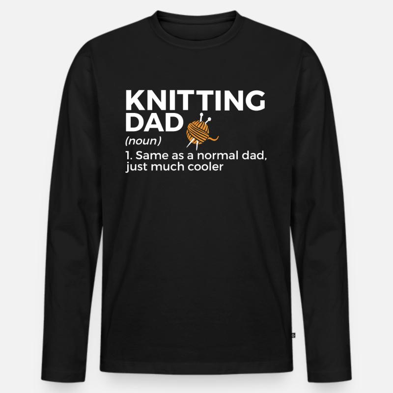 Stricken - Männer Premium Bio Langarmshirt - Schwarz