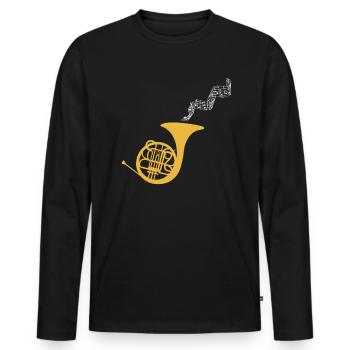 Waldhorn Musiker - Männer Premium Bio Langarmshirt - Schwarz - Vorne - Nico (187cm)