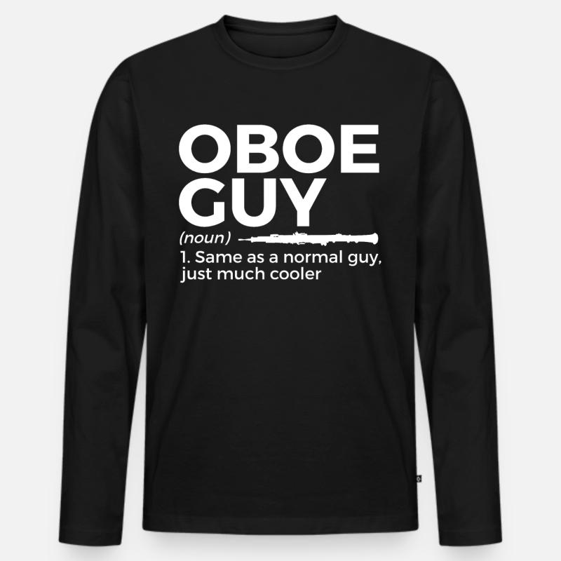 Oboe Musiker - Männer Premium Bio Langarmshirt - Schwarz