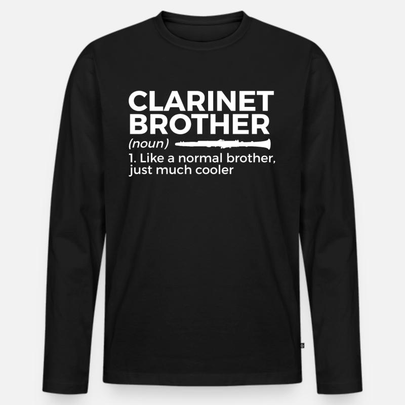 Klarinette Musiker - Männer Premium Bio Langarmshirt - Schwarz