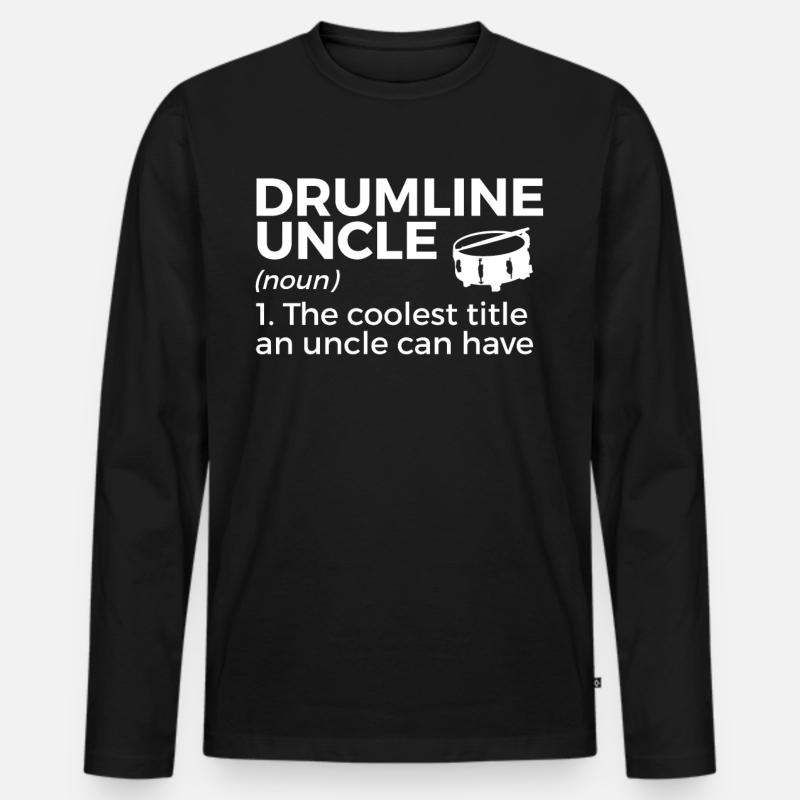 Drumline Trommeln Geschenk - Männer Premium Bio Langarmshirt - Schwarz