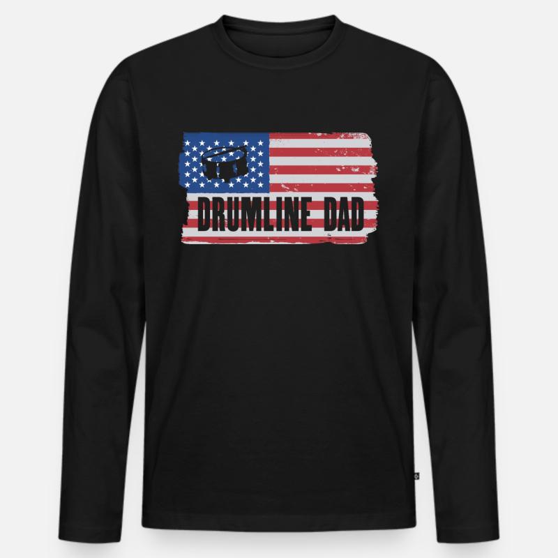 Drumline Trommeln Geschenk - Männer Premium Bio Langarmshirt - Schwarz