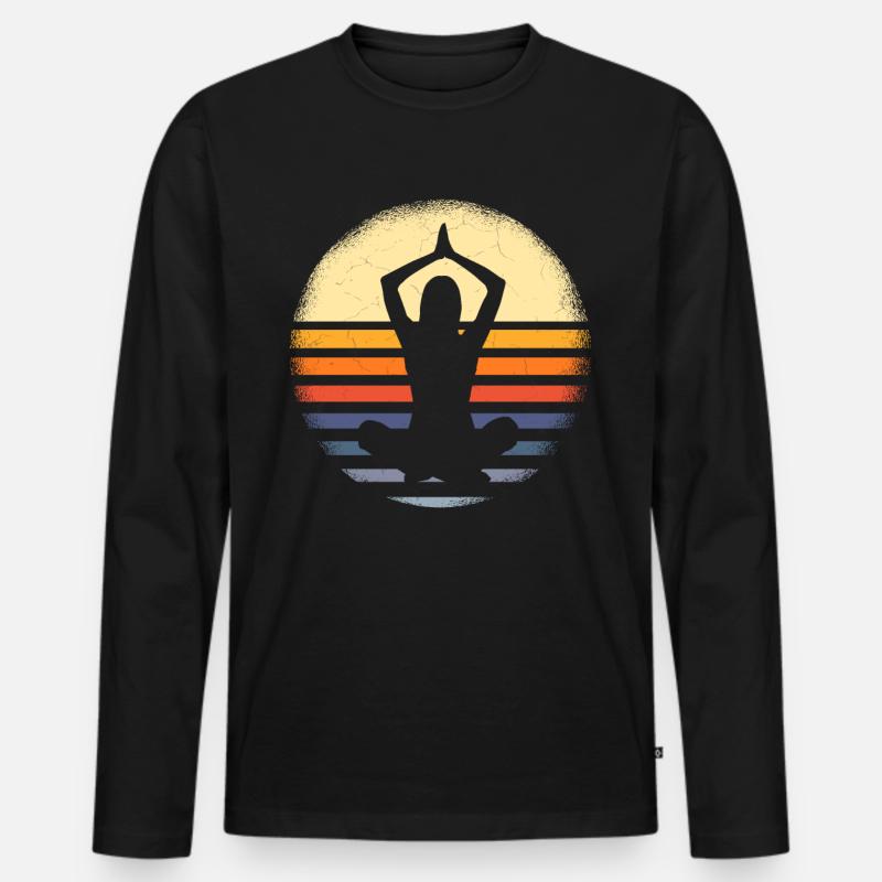 Yoga - Männer Premium Bio Langarmshirt - Schwarz
