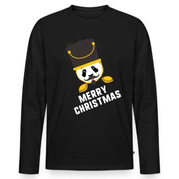 Panda,Nutcracker,Santa Claus, Santa Claus - Men's Premium Organic Long Sleeve Shirt - black - Front - Nico (187cm)