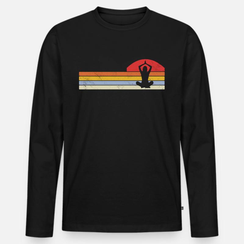 Yoga - Männer Premium Bio Langarmshirt - Schwarz