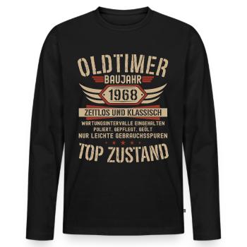 55th birthday 50 years classic car gift 1973 - Men's Premium Organic Long Sleeve Shirt - black - Front - Nico (187cm)