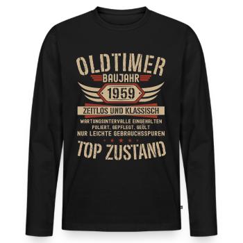 64. Geburtstag 50 Jahre Oldtimer Geschenk 1973 - Männer Premium Bio Langarmshirt - Schwarz - Vorne - Nico (187cm)