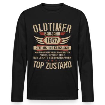 66. Geburtstag 50 Jahre Oldtimer Geschenk 1973 - Männer Premium Bio Langarmshirt - Schwarz - Vorne - Nico (187cm)