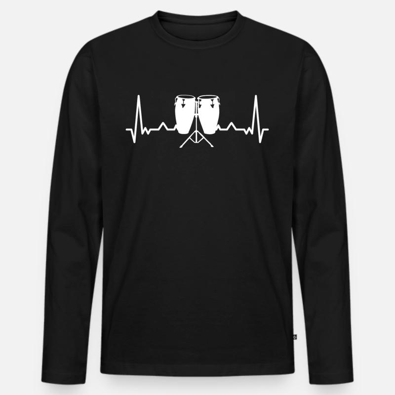 Konga Musiker - Männer Premium Bio Langarmshirt - Schwarz