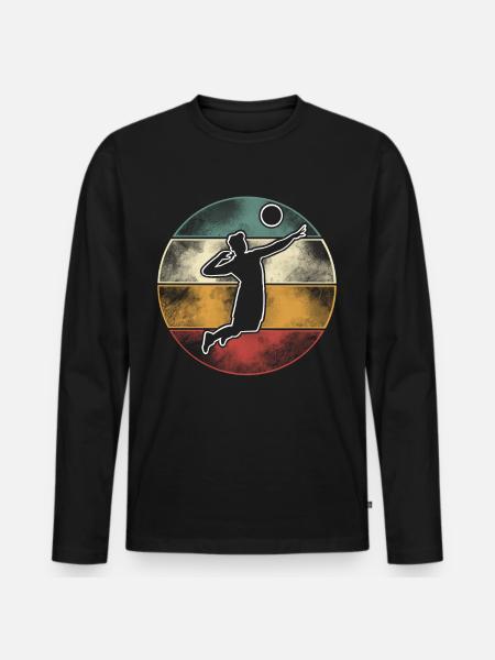 Volleyball - Men's Premium Organic Long Sleeve Shirt - black