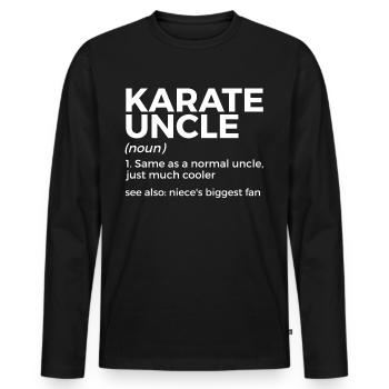 Karaté - T-shirt manches longues Premium bio Homme - noir - Devant - Nico (187cm)