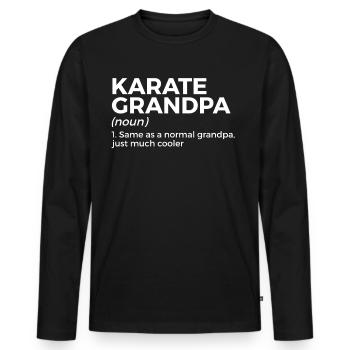 Karaté - T-shirt manches longues Premium bio Homme - noir - Devant - Nico (187cm)