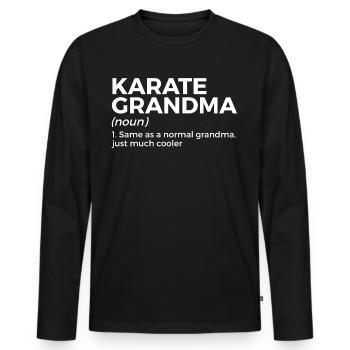Karaté - T-shirt manches longues Premium bio Homme - noir - Devant - Nico (187cm)